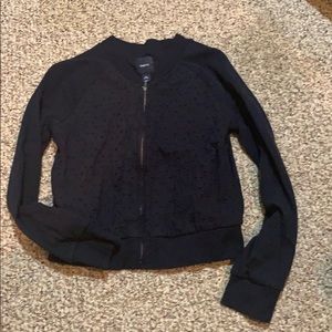 GapKids full zip sweater eyelet